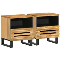 VidaXL Nachttische 2 Stk. 40x34x46 cm Raues Mangoholz