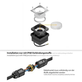 ledscom.de 3x LED Pflasterstein NEOLUM für außen, IP67, eckig, 10 x10cm, inkl. GX53 Leuchtmittel, 56lm, weiß