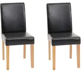 CHEFGASTRO 2er-Set Esszimmerstuhl Stuhl Küchenstuhl klassisch und zeitlos HxBxT 90x43x56cm Sitzhöhe 45cm Kunstleder helle Beine Schwarz