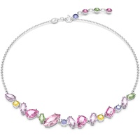 Swarovski Gema Halskette, Rhodinierte Damenkette mit Mehrfarbigen Swarovski Kristallen