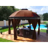 Swing&Harmonie Luxus Pavillon 3,5 x 3,5 m inkl. Seitenwände Braun
