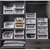 NaturPur Aufbewahrungsbox regal weiß Schrank Organizer Kleiderschrank Organizer Aufbewahrungskorb - Ordnungssystem Ordnungsboxen Stapelboxen Kiste Kunststoffschrank Küchenschrank Organizer Faltboxen