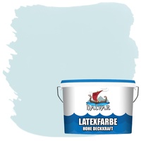 Halvar Latexfarbe hohe Deckkraft Weiß & 100 Farbtöne - abwischbare Wandfarbe für Küche, Bad & Wohnraum Geruchsarm, Abwischbar & Weichmacherfrei (2,5 L, Himmelblau)