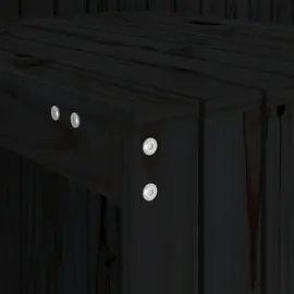 vidaXL Balkonmöbel-Set 2-Sitzer Schwarz Massivholz Kiefer - vidaXL