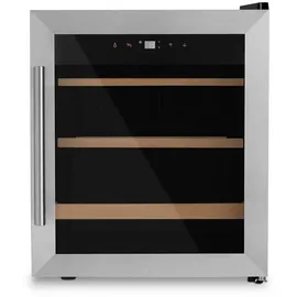 les petits champs Weinkühlschrank CAVC15 / 15 Flaschen / 4°C bis 18°C / Digitales Bedienfeld / Leise / 2 Holzböden und 1 Sperrholzboden