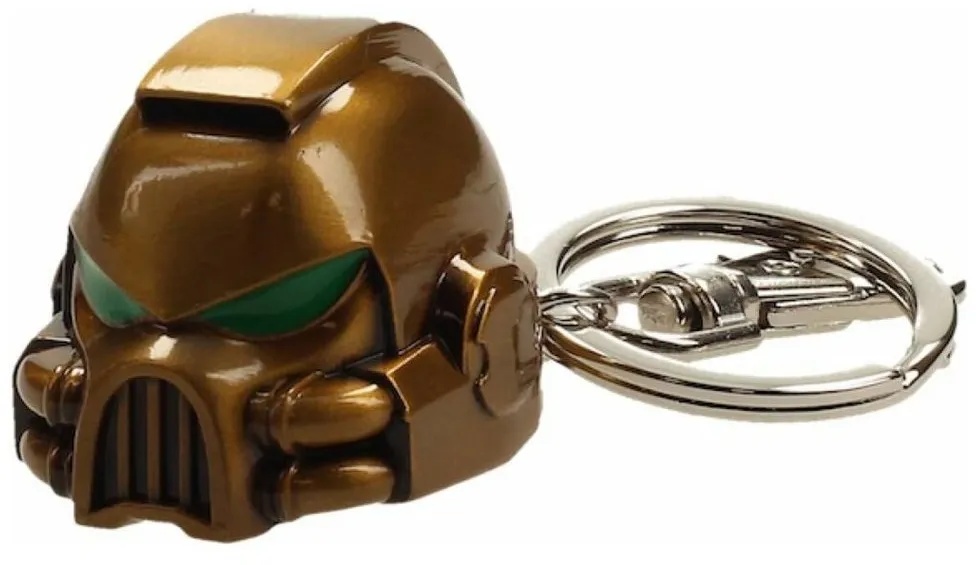 SEMIC Schlüsselanhänger Warhammer 40K Metall-Schlüsselanhänger Space Marine MKVII Helmet Gold