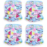 Hixingo 4 Stück Hundewindeln für Hündinnen Inkontinenz Wiederverwendbare Hunde Windeln Läufigkeitshose Hygienisch und Saugstark Hundewindeln für Männliche und Weibliche (L,Ananas)