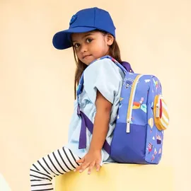 Lilliputiens Kinderrucksack wasserdicht recyceltes PET verstellbar Luft - Blau