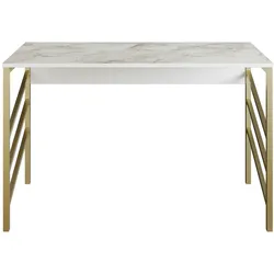 Skye Decor, Tuna- Tuna HDL, Gold,Weiß, Couchtische, 75x120x60 cm, 100% Melaminbeschichtete Partikelplatte
