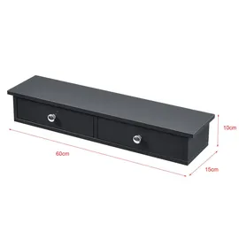 [en.casa] Wandregal Geeste 60 x 15 x 10 cm Dunkelgrau