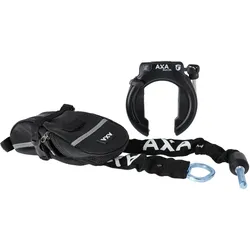 AXA Rahmenschloss Block XXL Set schwarz mit ULC 100 Kette und Tasche