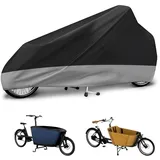 Lastenrad Abdeckung, Fahrradabdeckung wasserdicht aus 420D Oxford-Gewebe verschweißte Innennähte Fahrradgarage für Lastenrad Abdeckplane Dreirad Fahrradschutzhüllee Einspurig