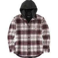 CARHARTT Flannel-Fleece, Kapuzen-Hemd/Jacke - Grau/Dunkelgrau (Elm) - XL