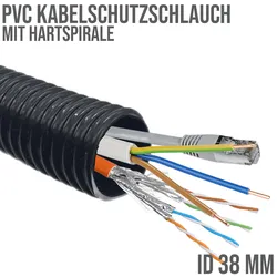 38 mm 1 1/2 Zoll PVC Kabel Schutz Leer Spiral Schlauch Rohr Leitung Strom Wellr..."