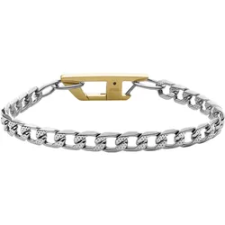 Armband DIESEL "Schmuck Edelstahl Armschmuck Panzerkette", gold (edelstahlfarben, gelbgoldfarben), Armbänder, Edelstahl