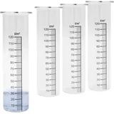 Regenmesser Ersatzglas Mit Skala - 4er Set - Niederschlagsmesser Für Wetterstationen - Wassermengenmesser Zylinder Messglas Ersatz Glaszylinder Wetterstationzubehör