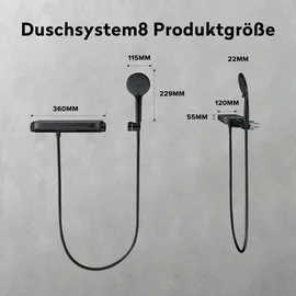 doporro Badewannenarmatur Matt Schwarz