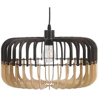 Beliani Hängeleuchte heller Holzfarbton / Schwarz