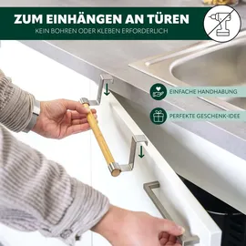ELUNO Geschirrhandtuchhalter ohne Bohren Silber