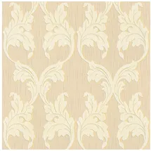 Profhome Textiloptik Tapete Barock 0,53 m x 10 m 5,33 m2 Beige/Gelb 956282-GU