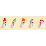 Seiffener Volkskunst Miniaturfiguren 5 Wippel-Schneemann Junior HxBxT = 4x3x3cm NEU Seiffen Erzgebirg