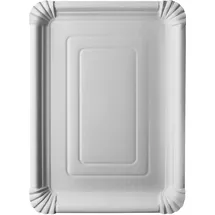 Papstar Pappteller / Einwegteller weiß "pure" eckig, 24 x 33 cm, kompostierbar und biologisch abbaubar, für Feste und Partys, #11100