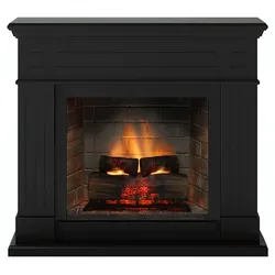 TAGU Premium Larsen Kamin schwarz mit Elektro Insert der neuesten Generation, 3D Flame, Knistersound