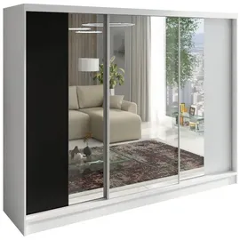 A&J MöbelLand Schiebetürenschrank VIDA 200 x 215 x 59,5 cm Schwarz