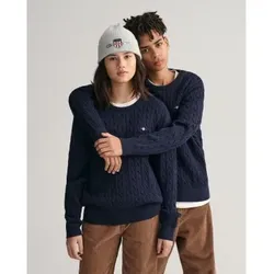 Gant Unisex für Kinder. 984047 Shield Teens navy Baumwolle gestrickt Rundhalsausschnitt Pullover mit Achten (15años= 170cm), Lässig, Langarm
