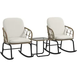 Outsunny Gartenmöbel-Set Stahl, PE Rattan