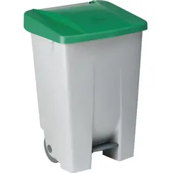Tretabfalleimer grau/grün, Inhalt: 80 Liter