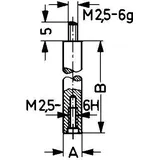 Käfer Verlängerungsstück L.20mm Messbolzen-D.4mm z.Messuhren KÄFER