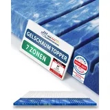 AM Qualitätsmatratzen 7 Zonen Deluxe Gel Topper 140x200cm RG50 - Made in Germany - Atmungsaktiver Gelschaum Topper 140x200-8cm - Kühlende Matratzenauflage mit Lyocell Bezug und Anti-Rutsch Funktion