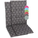 GO-DE Textil Bequeme und attraktive Polsterauflagen für Hochlehner-Gartenstühle (2er-Set, Raute grau, Hochlehner)