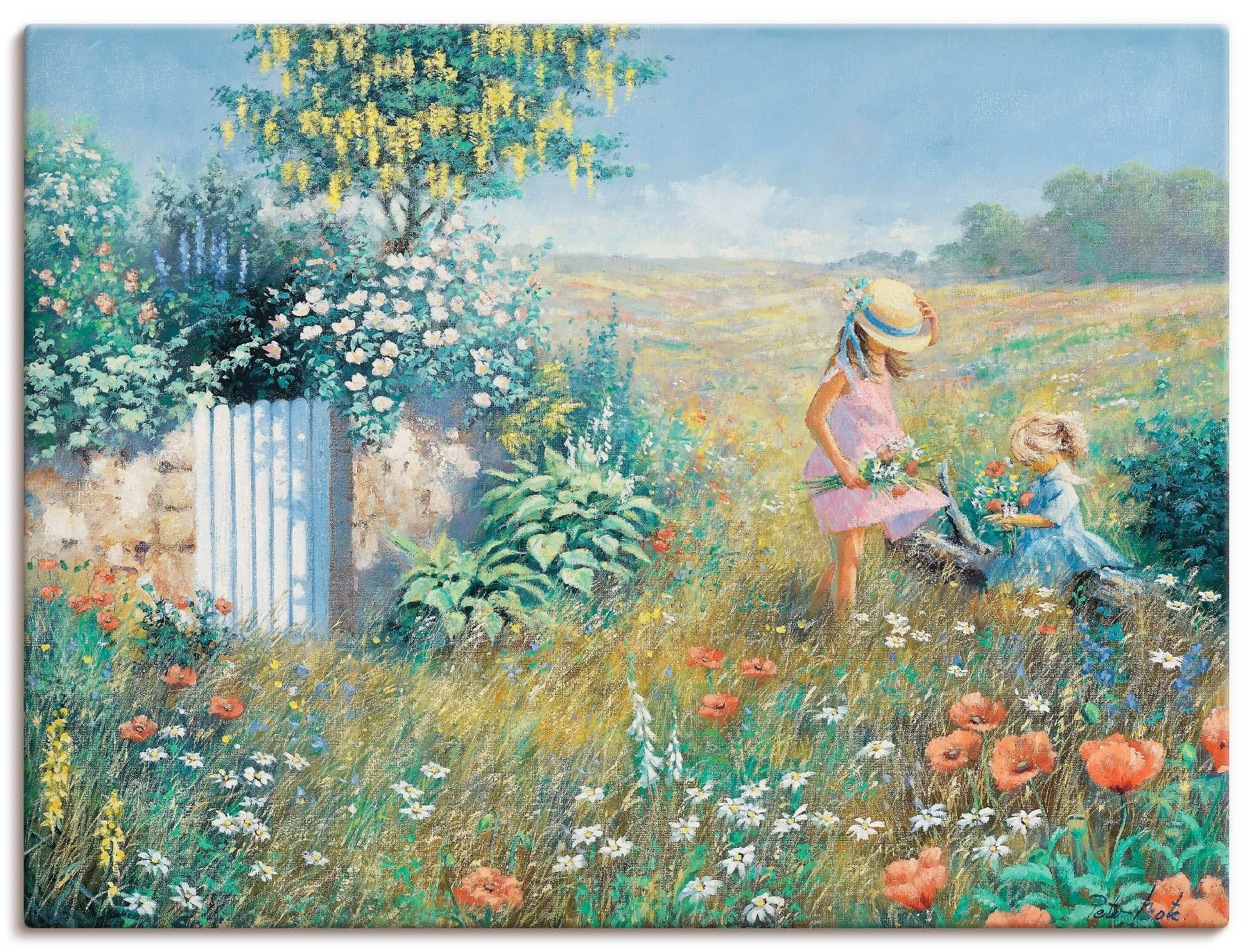 Wandbild »Außerhalb des Gartens«, Garten, (1 St.), als Leinwandbild, Poster, Wandaufkleber in verschied. Größen, 22046454-0 grün B/H: 120 cm x 90 cm