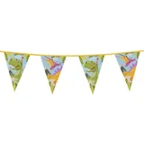 Boland 50050 - Wimpelkette Dinosaurier, Länge 6 m, Dino, Hängedekoration, Girlande, Kindergeburtstag, Partydekoration, Mottoparty, Karneval