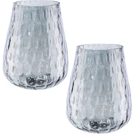creativ home Windlicht Weihnachtsdeko Glas grau