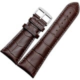 Uhrenarmband 23mm 24mm 26mm 28mm große Breite Schwarz Braun Mens Alligator echtes Leder-Uhrenarmband-Band-Armbänder, Braun, 26mm