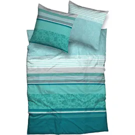 Traumschlaf Teri Gestreift Blau 155 x 220 cm + 80 x 80 cm