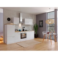 Respekta Küchenzeile Malia E-Geräte 270 cm mit Glaskeramikkochfeld weiß