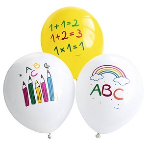 amscan® Luftballons Schulstart ABC bunt, 6 St.