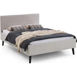Aileenstore Polsterbett 140 x 200 Viola Bettgestell mit Kopfteil Beige