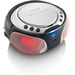 Lenco SCD-550SI CD-Radio m. MP3, USB, BT, Lichteffekt Boombox (FM-Tuner) silberfarben OTTO