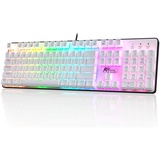 RK ROYAL KLUDGE RK920 Mechanische Tastatur in voller Größe, Gaming-Tastatur mit Regenbogenbeleuchtung, Mechanische Tastatur mit 104 Tasten und Nummernblock, taktiler brauner Schalter