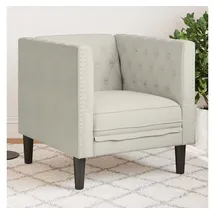vidaXL Chesterfield Sessel Samt 70 x 75 x 80 cm Creme