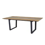 Zebra Phönix Tisch graphit 220x110cm aus recyceltem Teakholz