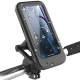 Globly wasserdichte Handyhalterung für Fahrrad und Motorrad, Universalhalterung mit Touchscreen-Abdeckung und 360° Rotation