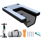 CHZDPP Hundewasserrampe für Pool Aufblasbare Hundepool-Rampe mit Pumpe/Seil/Reparaturset, Wasserrampe für Hunde, Sicherheitsrampen für große und kleine Hunde(Gray)