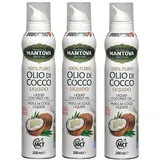 3x Fratelli Mantova Olio di Cocco Spray Liquido,Kokosöl Spray,200ml