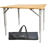 Skandika Campingtisch Tolja | Faltbarer Tisch | Bambus/alu - 65 x 50 cm braun No Size